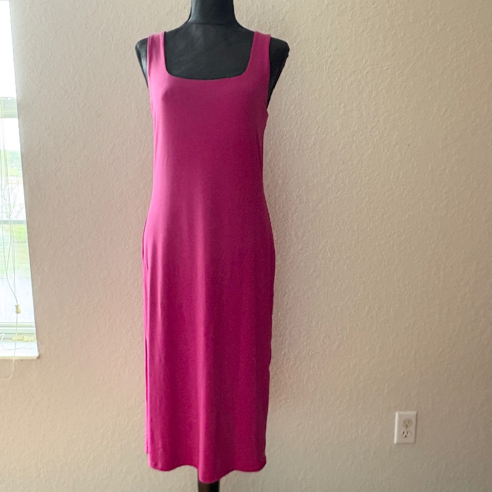 House of Harlow 1960‎ Magenta Pink Square Neck Bodycon Midi Dress Large